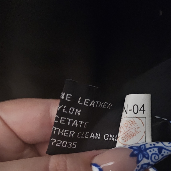 Metallic Black Snakeskin Leather Suede Mid  length blazer Jacket Size Medium - Picture 9 of 9